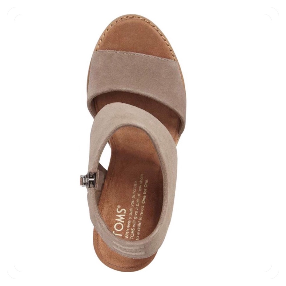 🆕 TOMS majorca suede cutout block heel sandals - Picture 7 of 7